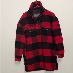 Eddie Bauer Plaid Wool-Blend Jacket – Red/Black, Women’s S